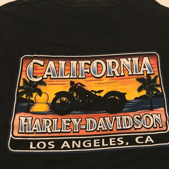 Vtg Harley Davidson T Shirt 1 Stitched 2 Sided LA - Picture 4 of 7